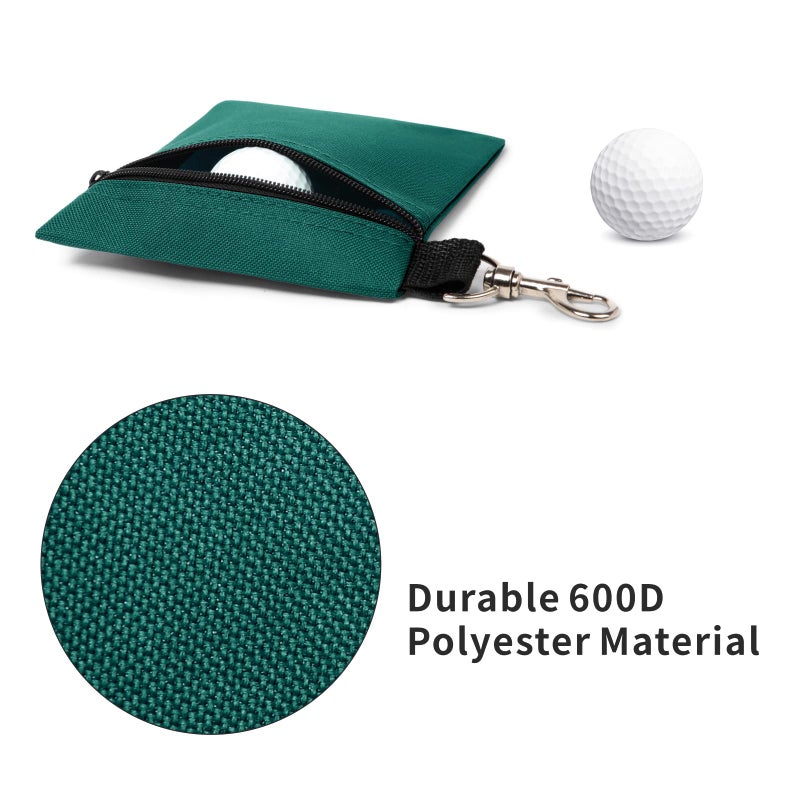 BuyAgain Golf Tee Pouch, 5.62 X 6.87 Inch Professional Zipper Golf Tee/Ball Pouch Bag With Metal Lobster Claw Clip. - Image 3